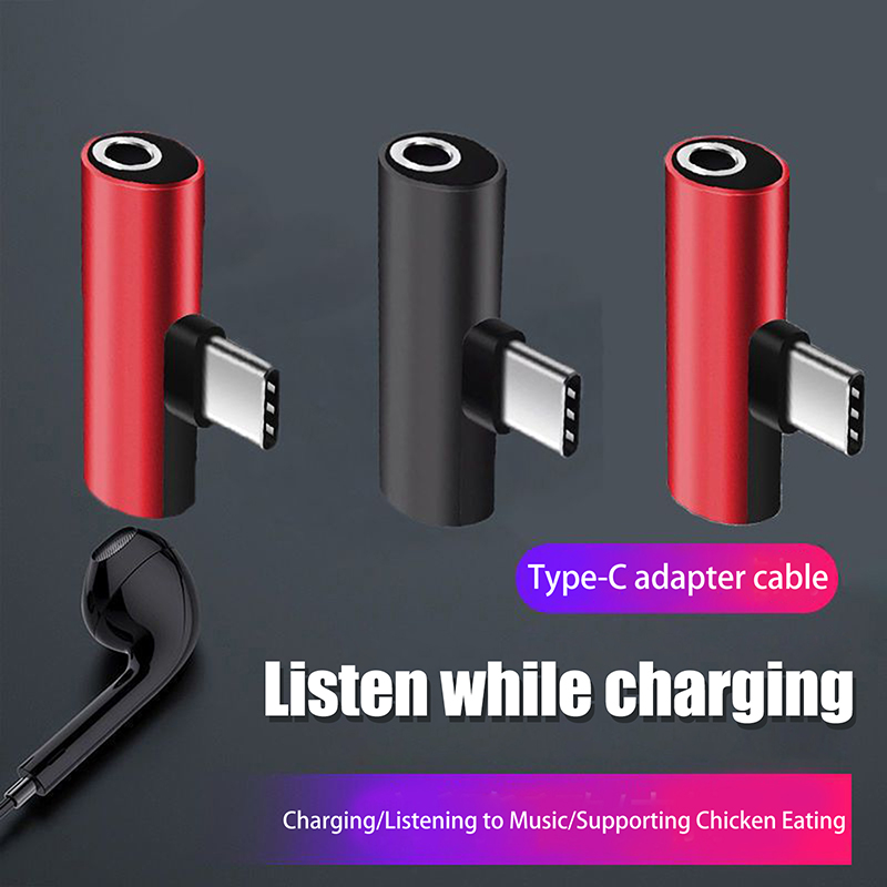 Earphone Splitter Jack - Adaptor Logam USB Tipe-C ke Jack