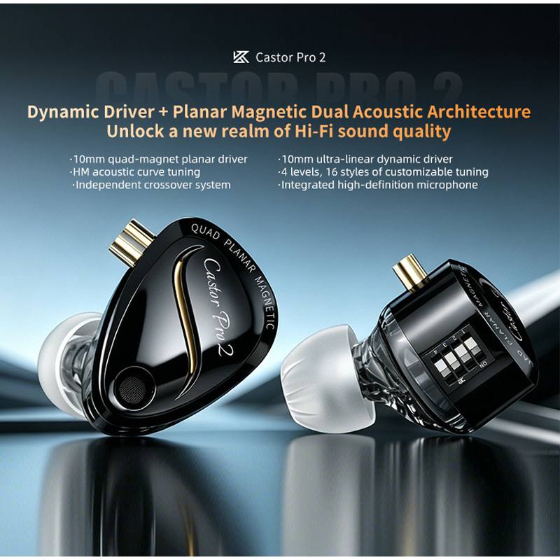 KZ Castor Pro 2, Earphone IEM  - Wired Earphone Mic ulasan dan harga
